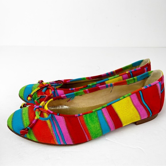 SZ 7.5 Stuart Weitzman Rainbow Bow Flats - Picture 3 of 7